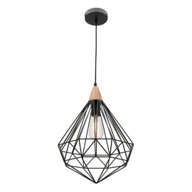 Cougar-Raglan 1lt 60W E.S. Pendant Light - Black